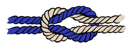 knot diagonal white blue
